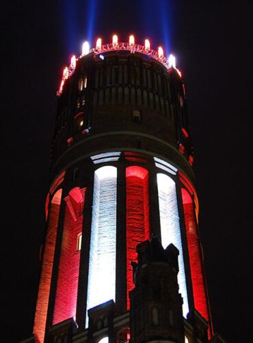 Lüneburger Wasserturm zu Weihnachten